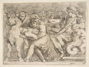 Phalaris Laat Perillus in de Bronzen Stier Werpen, 17e eeuw door Stefano della Bella