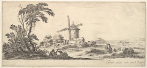 Plaat 10: een familie in het midden op de voorgrond, verschillende figuren en paarden in het midden, ca. 1641