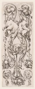 Plaat, uit Ornamenti o Grottesche (Ornamenten of Grotesken) door Stefano della Bella