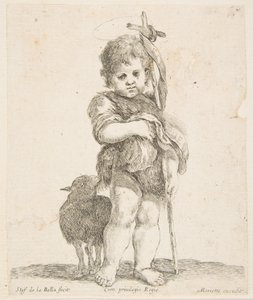 Sint Jan de Doper met zijn Gevouwen Gewaad door Stefano della Bella