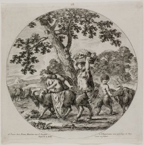 Satyr Familie Wandelt