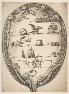 Scherm met Rebus van Fortuin, ca. 1639 door Stefano della Bella