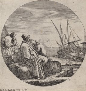 Haven met twee Turkse kooplieden door Stefano della Bella