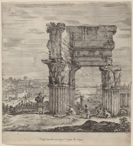 Tempel van Concord en Romeins Forum door Stefano della Bella