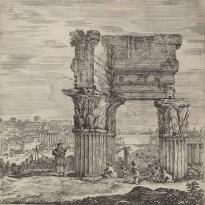 Tempel van Concord en Romeins Forum, 1656 door Stefano della Bella