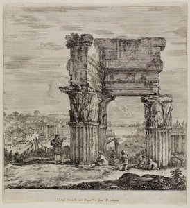 Tempel van Concordia en het Romeinse Forum door Stefano della Bella
