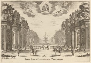 Derde scène Giardins di Venere door Stefano della Bella