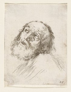 Hoofd van de berouwvolle Sint-Petrus door Stefano della Bella