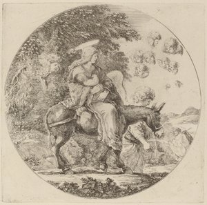 De vlucht naar Egypte, waarschijnlijk 1662 door Stefano della Bella