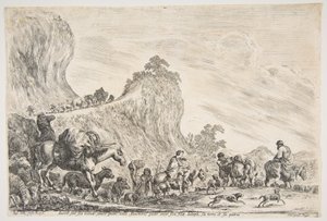 De reis van Jakob in Egypte, ca. 1647 door Stefano della Bella