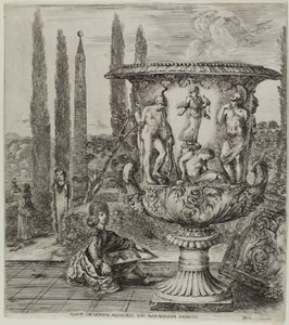 De Medici-vaas, plaat één uit De Zes Grote Zichten van Rome en de Campagna door Stefano della Bella
