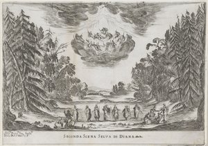 Tweede scène: het bos van Diana door Stefano della Bella