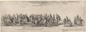 Twintig Pages en Vijf Turkse Paarden, 1633 door Stefano della Bella