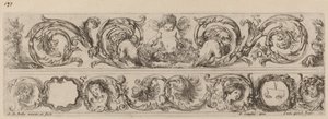 Twee Sierlijke Banden met Cupido en Hoofden van de Vier Seizoenen, waarschijnlijk 1648