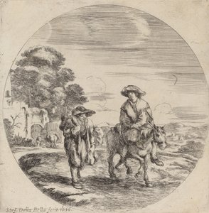 Twee boeren reizend in een landschap, 1656