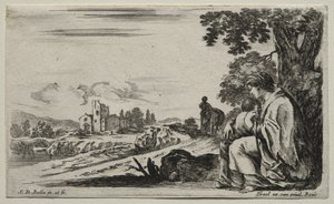 Verschillende Figuren en Landschappen: Een Arme Verpleegster Zittend onder een Boom