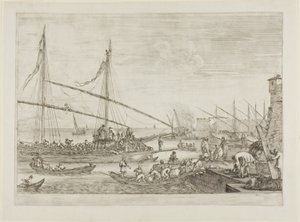Uitzicht op vestingwerken, uit Zichten op de haven van Livorno