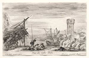 Uitzicht op de Italiaanse kust door Stefano della Bella