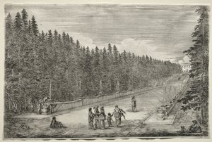 Zichten van de Villa van Pratolino: De Promenade van de Fonteinen