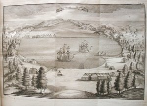 Uitzicht op de haven van Petropavlovsk, 1755