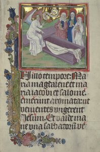 Ms. Czart. 3017 IV, fol.9r De Heilige Vrouwen bij het Graf van Christus