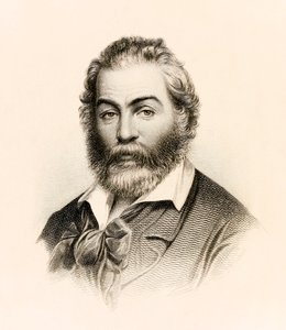 Frontispice uit een editie van 1860 van "Leaves of Grass" een poëziebundel van de Amerikaanse dichter Walt Whitman