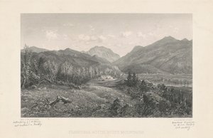 Franconia Notch, Witte Bergen door Stephen Alonzo Schoff, after George L. Brown
