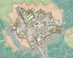 Modern Oxford over de Burgeroorlog Verdedigingen, c.1644-1646 door Stephen Conlin