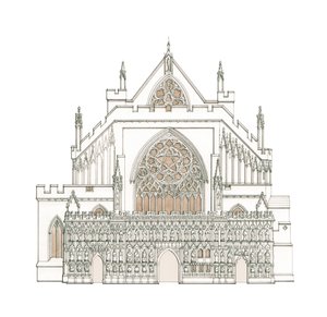 De Westelijke Voorzijde van de Kathedraal van Exeter, Devon, c.1900-2023 door Stephen Conlin
