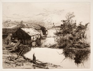 Molens bij Mispek, N.B., 1884 door Stephen Parrish