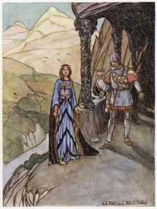 Illustratie voor Siegfried de Drakendoder (kleur litho) door Stephen Reid