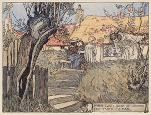 Illustratie voor The Deserted Village door Oliver Goldsmith door Stephen Reid
