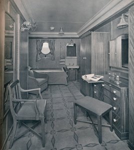 Appartementen in het eersteklas gedeelte aan boord van de S.S. Empress of Britain, 1931 door Stewart Bale Limited