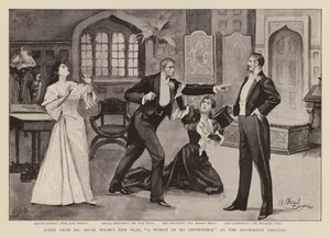Scène uit het toneelstuk, A Woman of No Importance, door Oscar Wilde door Stewart Browne