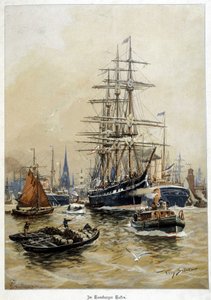 De haven van Hamburg, begin 20e eeuw