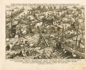 De slag bij Lepanto op 7 oktober 1571, ca. 1578
