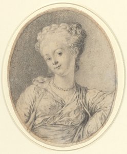 Hoofd van een Dame door Style of Gabriel Jacques de Saint Aubin