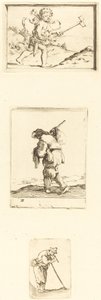 Blad met etsen door Style of Jacques Callot