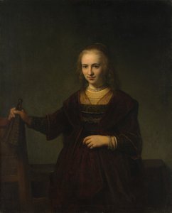 Portret van een vrouw door Style of Rembrandt