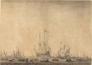 Marine door Style of Willem van de Velde the Younger