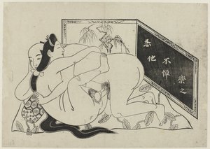 Erotische voorstelling door Sugimura Jihei (attributed to)