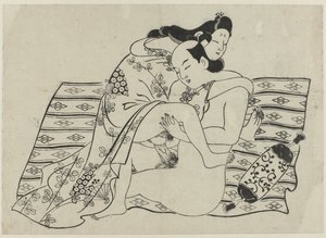 Erotische voorstelling door Sugimura Jihei (attributed to)