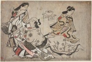 De aandringende minnaar, uit een ongetitelde serie erotische prenten door Sugimura Jihei