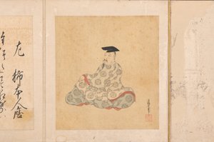 Portretten en gedichten van de zesendertig poëtische onsterfelijken Sanjurokkasen, 1674-92 door Sumiyoshi Gukei