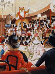 Illustratie uit Cats Galore! A Compendium of Cultured Cats (pub. 2015) door Susan Herbert