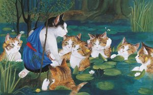 Illustratie uit Cats Galore! A Compendium of Cultured Cats door Susan Herbert