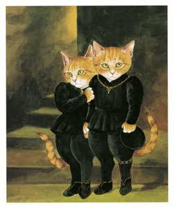 Illustratie uit Pre-Raphaelite Cats (pub. 1999) door Susan Herbert