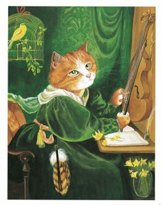 Illustratie uit Pre-Raphaelite Cats (pub. 1999) door Susan Herbert