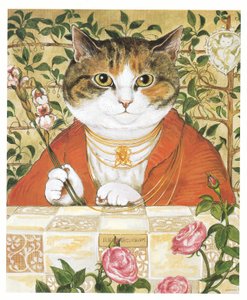Illustratie uit Pre-Raphaelite Cats (pub. 1999)