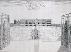 Hampton Court Zuidgevel, ca. 1830 door Sutton Nicholls